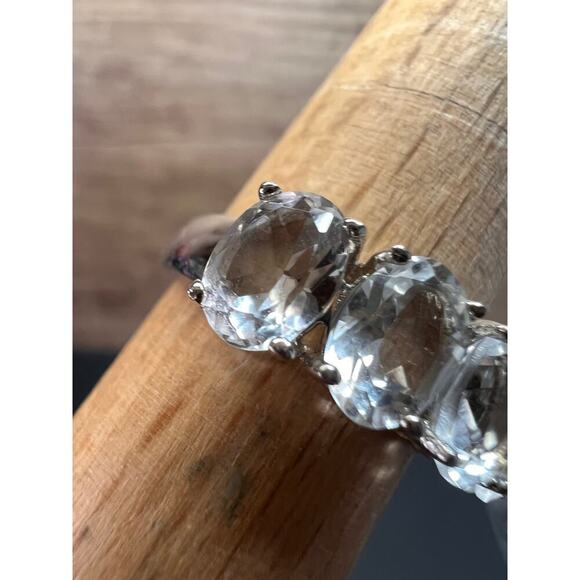 NEW Goshenite 5 stone Sterling silver ring size 8 - Picture 12 of 15